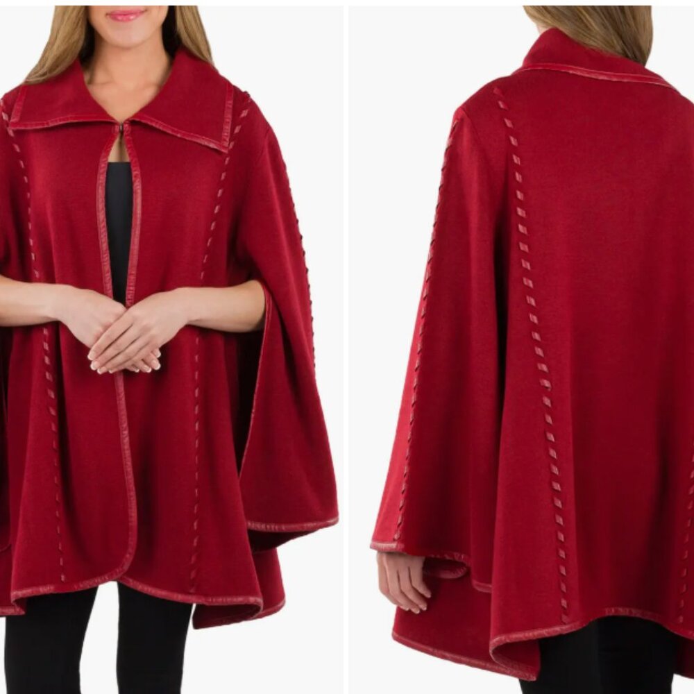 Patricia Nash Fuchsia Knit Cape Wrap Poncho – New With Tags